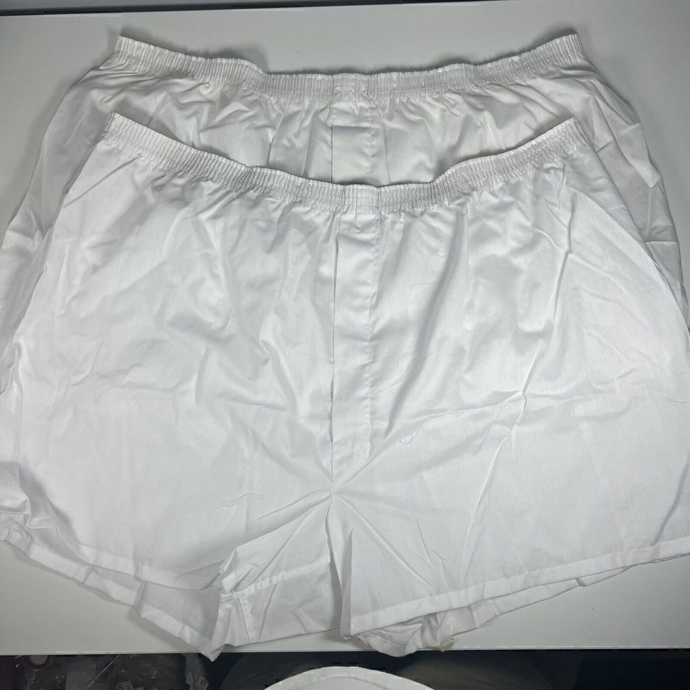 Vintage Jockey Big Man Full Cut Boxers Mens Size 54 2 Pack White New Without Tag